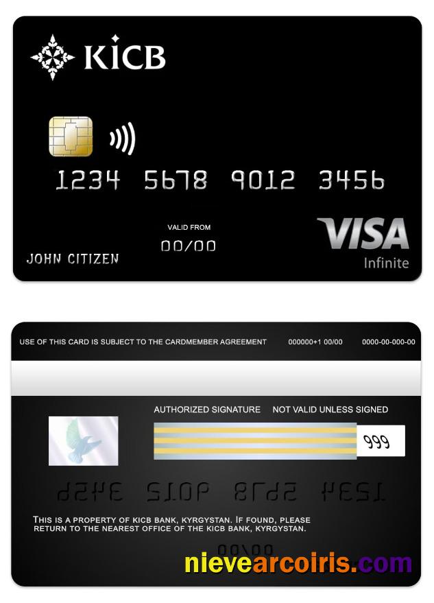 Kyrgystan KICB Bank visa infinite card